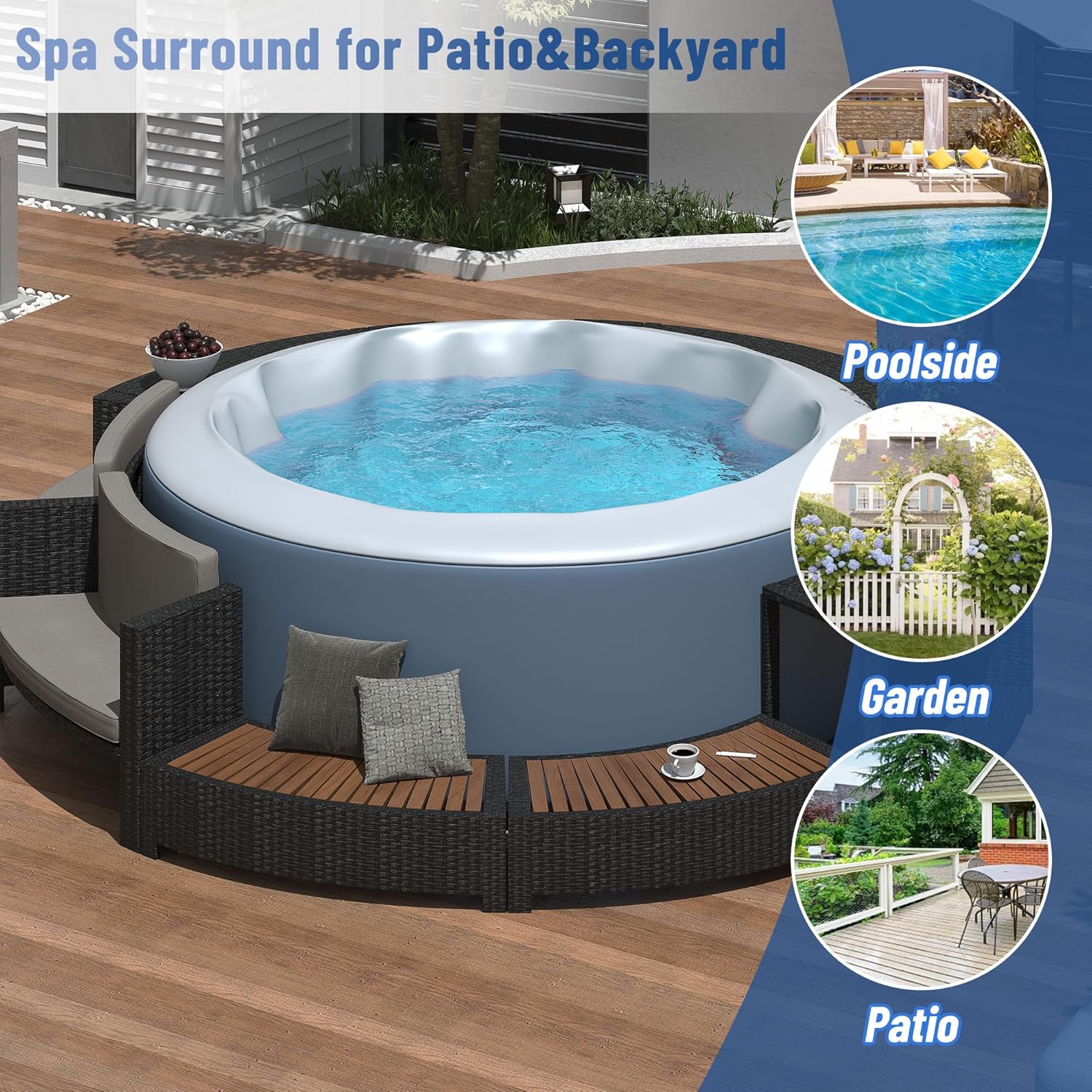 Rattan Patio Sofa Set with Sto - Outdoor Furniture Grey 评论和价格