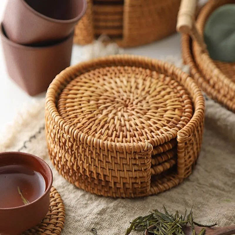 6Pcs Drink Coasters Set For Ku - Bistro Table Set 评论和价格