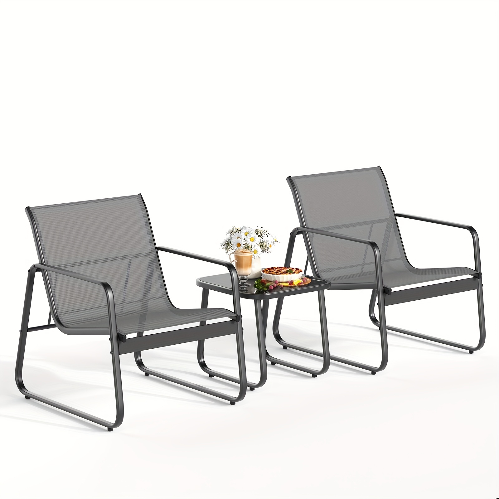 LODEIJA Patio Chairs Set of 3, - Outdoor Furniture Brand 评论和价格
