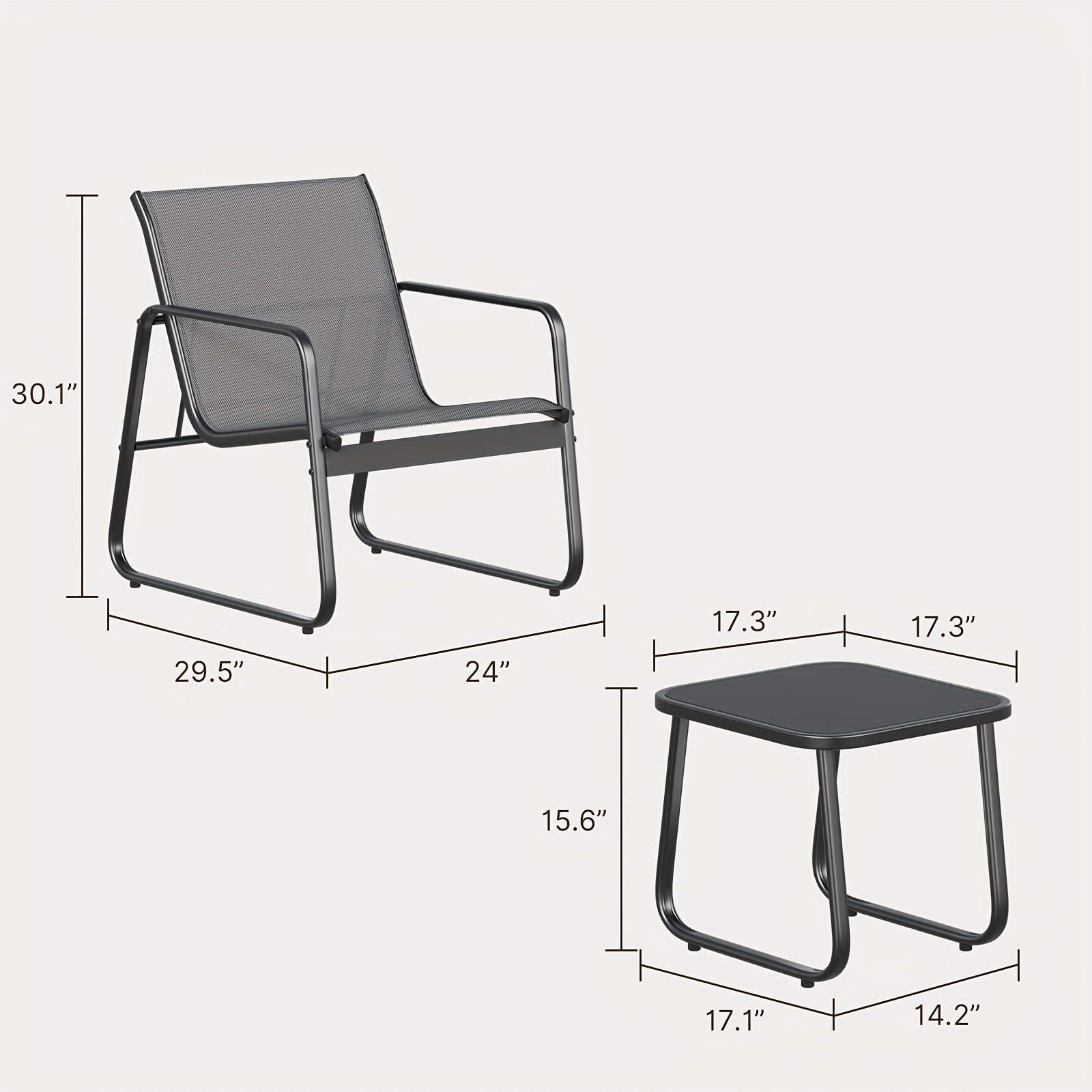 LODEIJA Patio Chairs Set of 3, - Outdoor Furniture Brand 评论和价格
