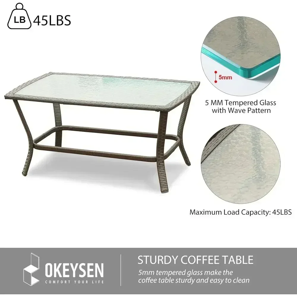 4-Piece Outdoor Wicker Patio F - Outdoor Furniture Grey 评论和价格
