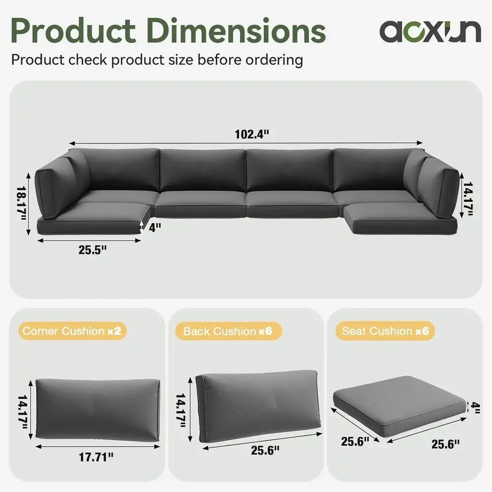 14-Piece Grey Deep Seat Outdoo - Outdoor Furniture Grey 评论和价格