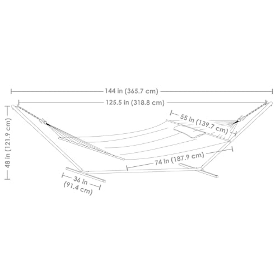 Quilted Double Hammock with St - Hammock With Stand 评论和价格
