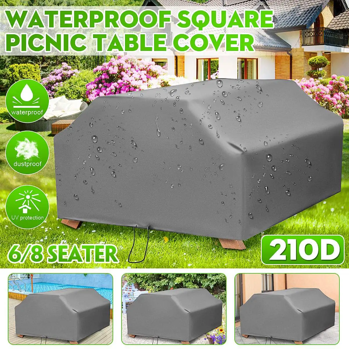 210D For 6/8 Seater Picnic Tab - Outdoor Furniture Grey 评论和价格