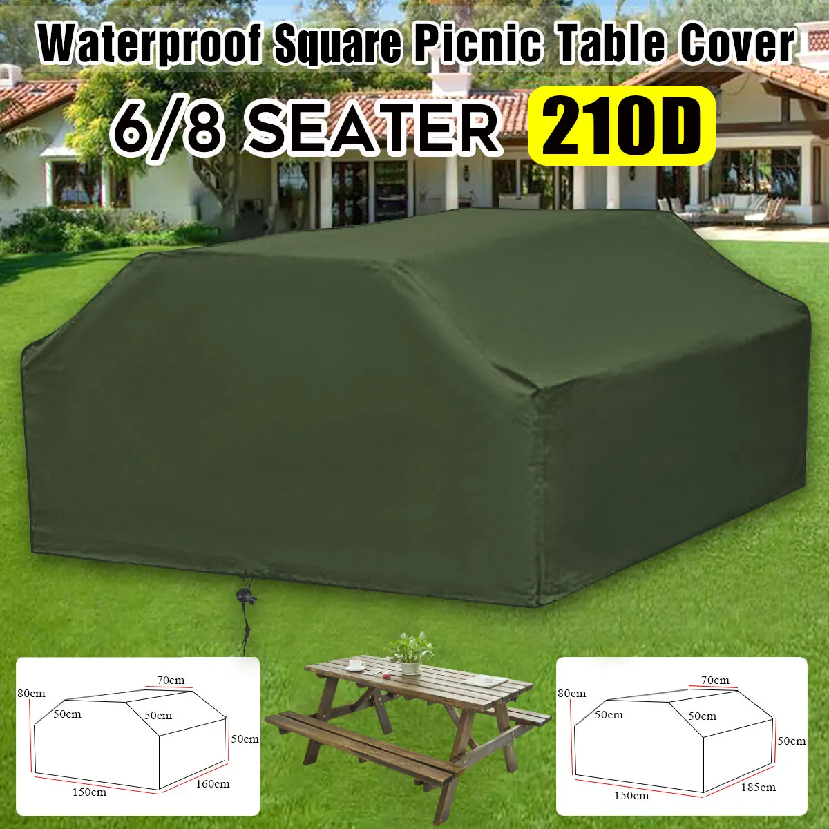 210D For 6/8 Seater Picnic Tab - Outdoor Furniture Grey 评论和价格