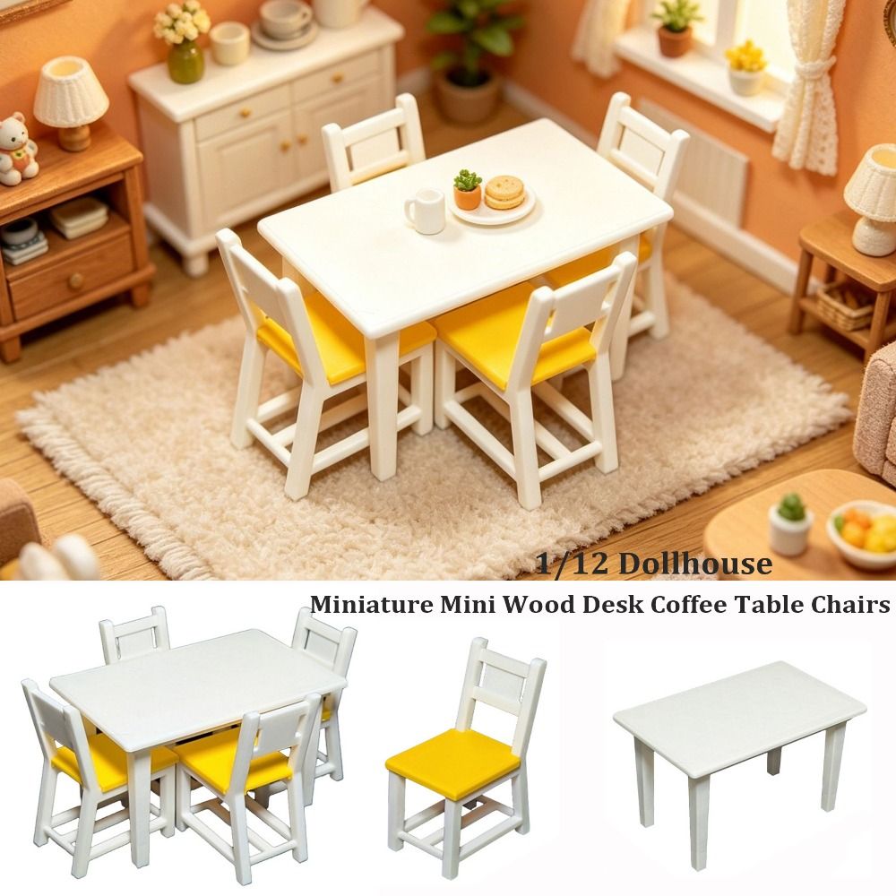 1/12 Dollhouse Miniature Wood  - Bistro Table Set 评论和价格