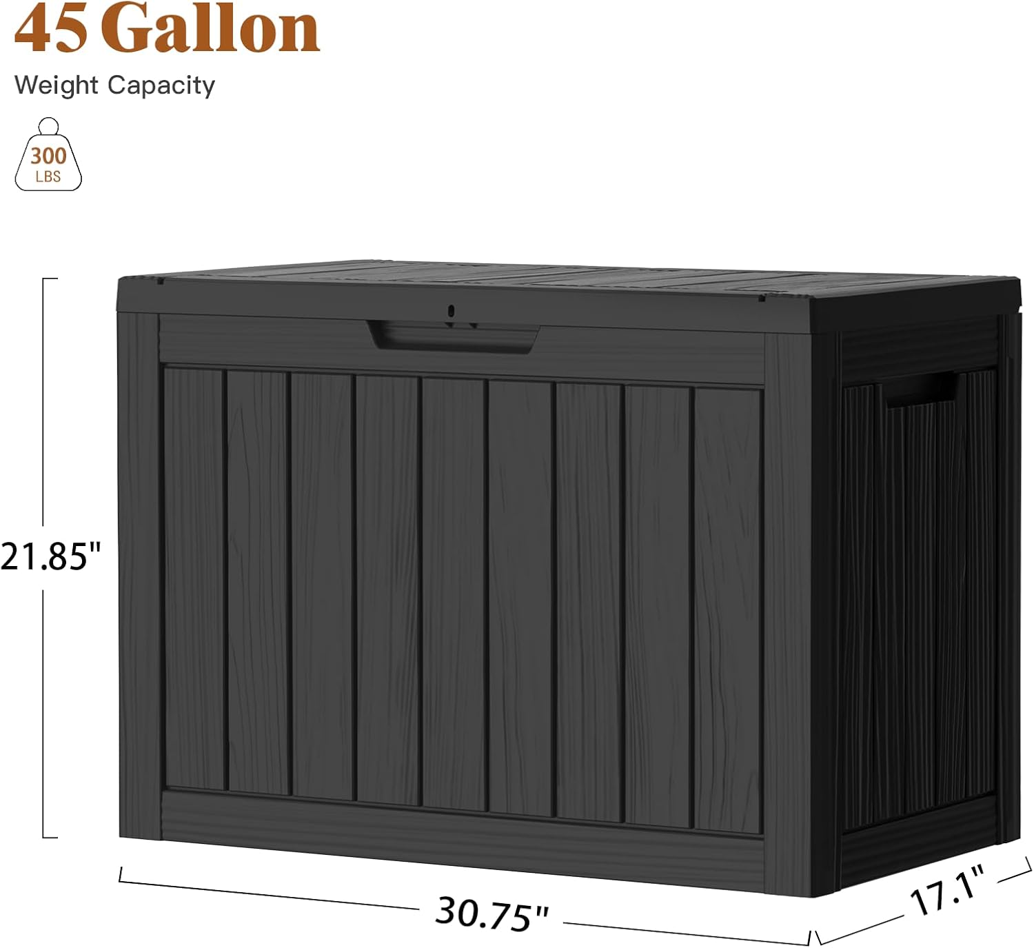45Gal Black Deck Box - Waterpr - Outdoor Furniture With Storage 评论和价格
