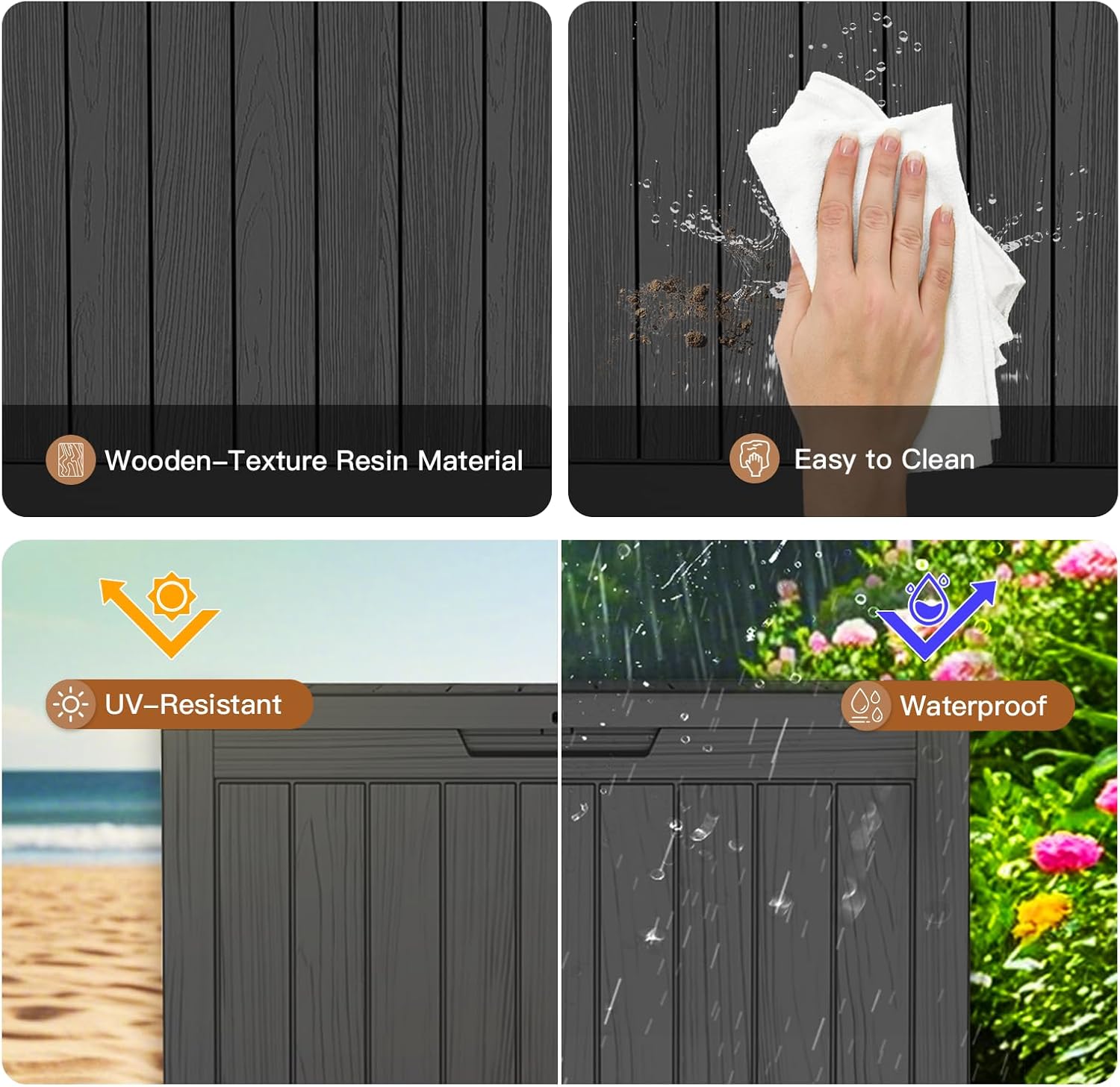 45Gal Black Deck Box - Waterpr - Outdoor Furniture With Storage 评论和价格