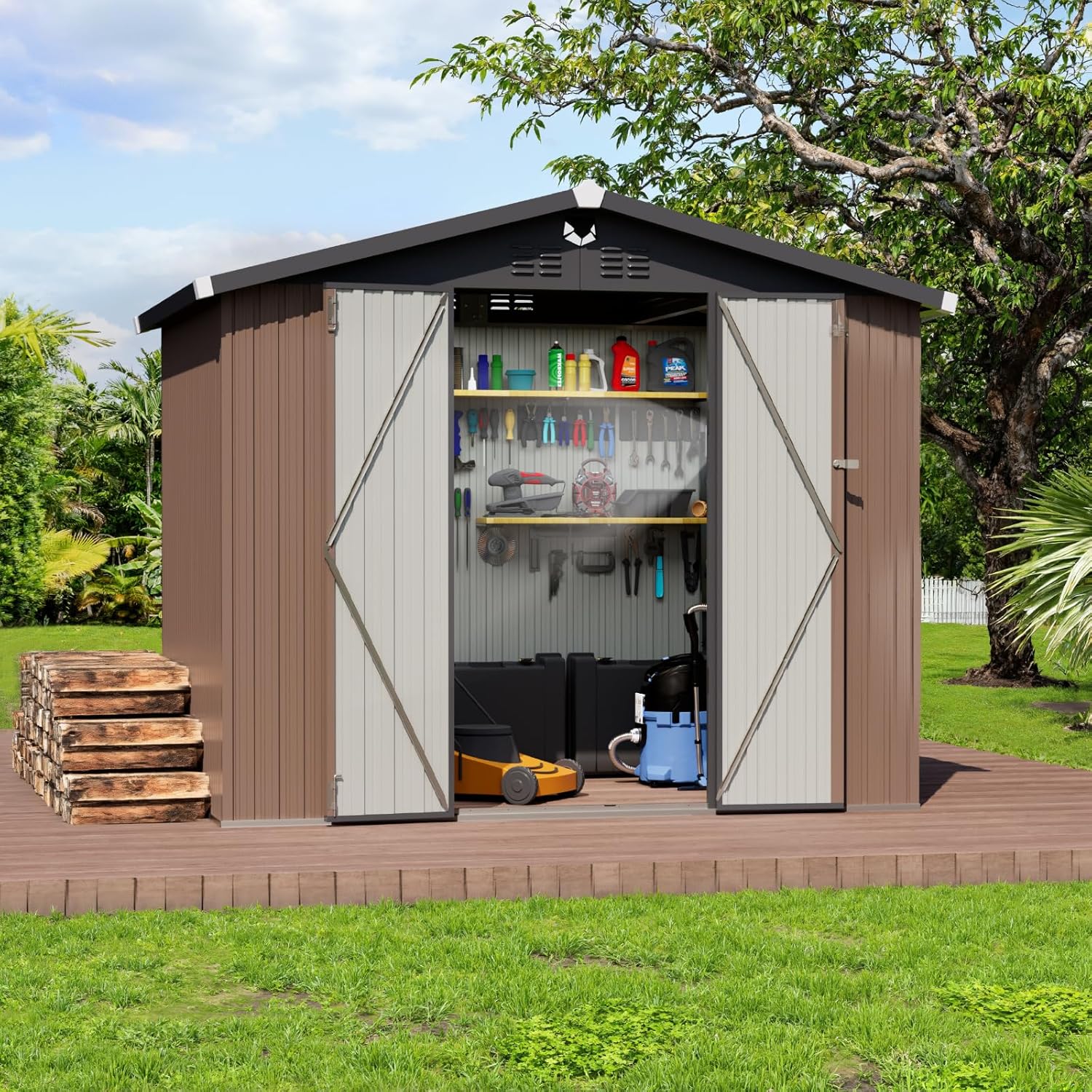 Metal Storage Shed,Outdoor Sto - Outdoor Furniture With Storage 评论和价格