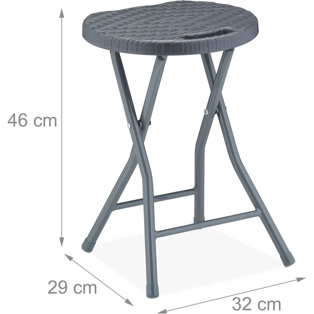 Rattan Outdoor Stool Set of 2, - Outdoor Furniture Grey 评论和价格