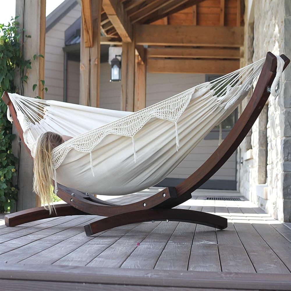Double Cotton Hammock with Sol - Hammock With Stand 评论和价格