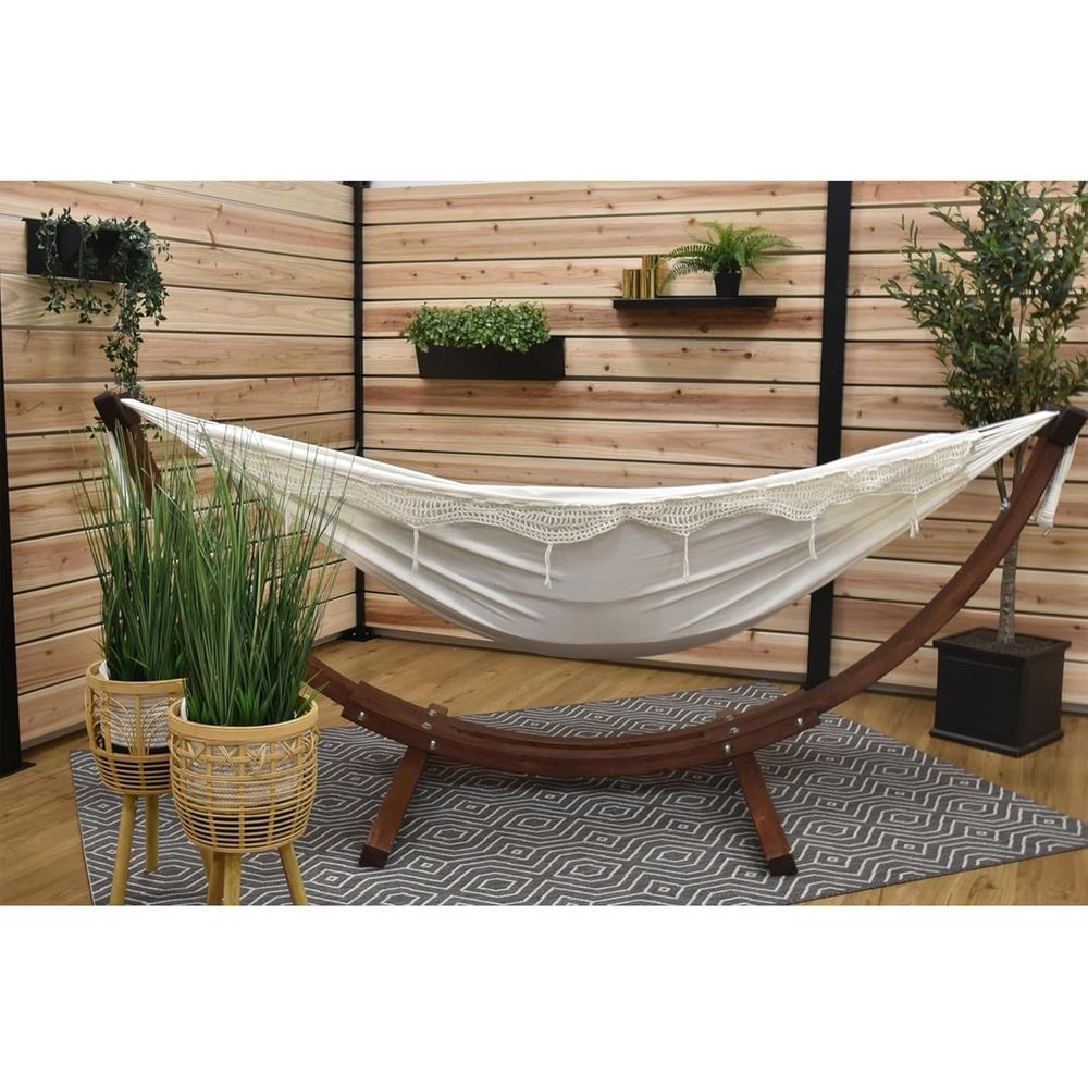Double Cotton Hammock with Sol - Hammock With Stand 评论和价格