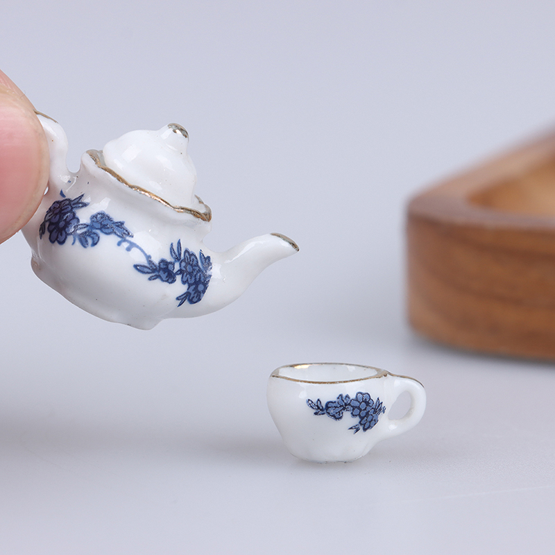 6Pcs Dollhouse Miniature Dinin - Bistro Table Set 评论和价格