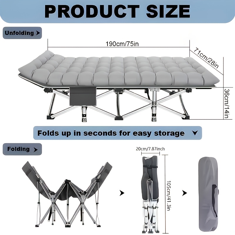 1-Piece 75-Inch Folding Bed, C - Outdoor Furniture Under $100 评论和价格