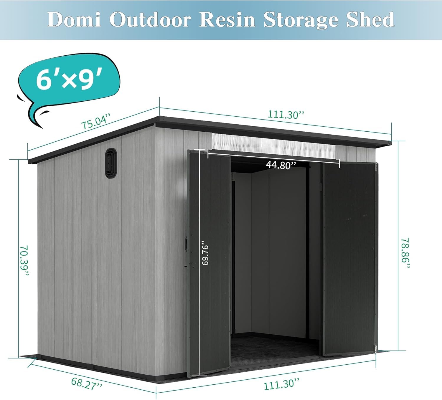 Domi 6x9FT Resin Outdoor Stora - Outdoor Furniture With Storage 评论和价格
