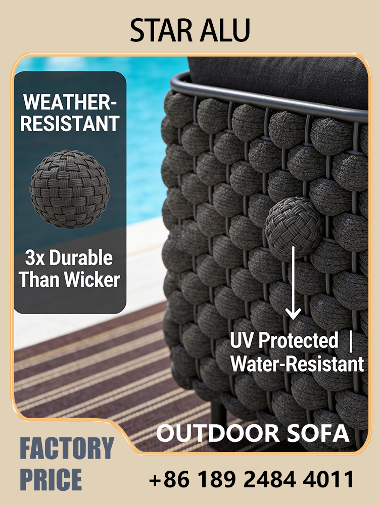 3-Seater Outdoor Rattan Sofa S - Outdoor Furniture Grey 评论和价格