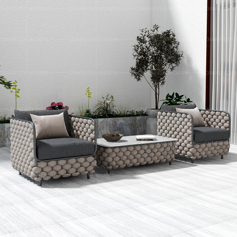 3-Seater Outdoor Rattan Sofa S - Outdoor Furniture Grey 评论和价格