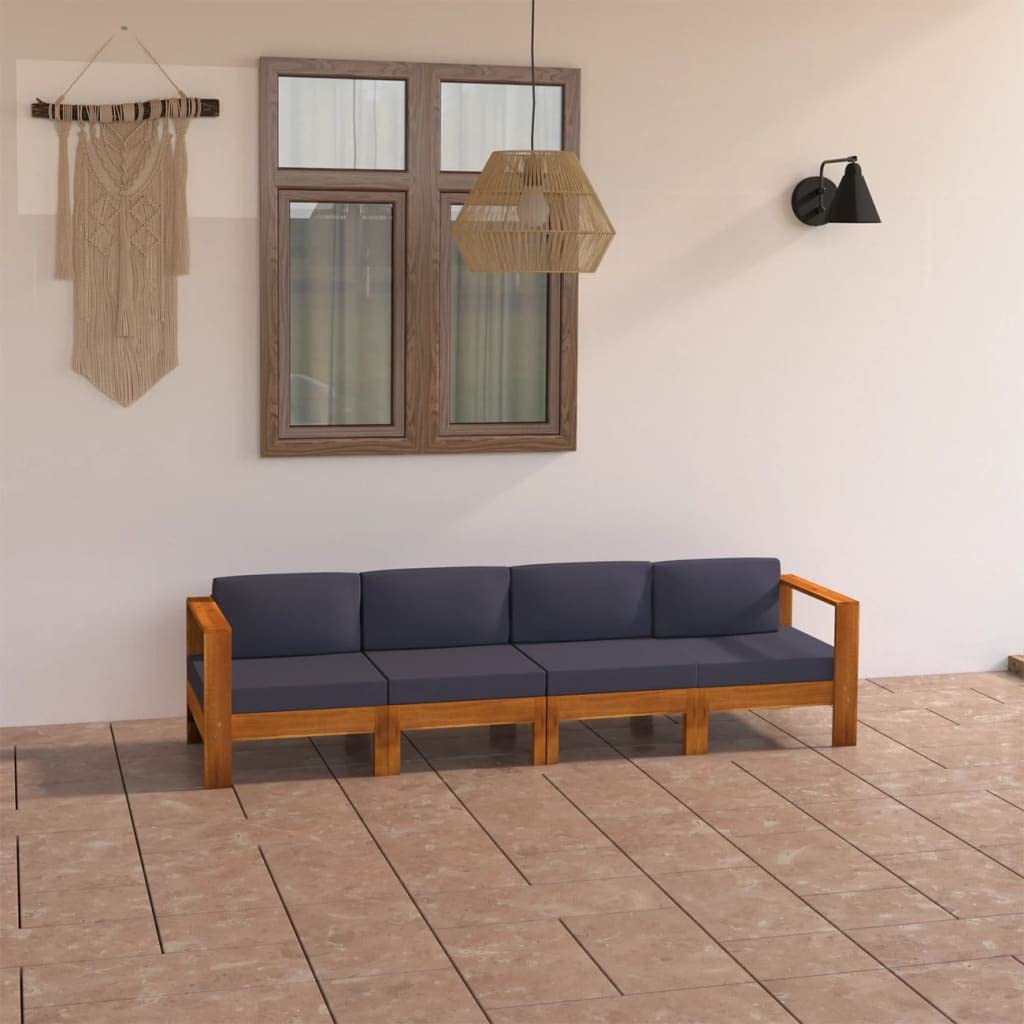 4 Seater Outdoor Garden Sofa S - Outdoor Furniture Grey 评论和价格