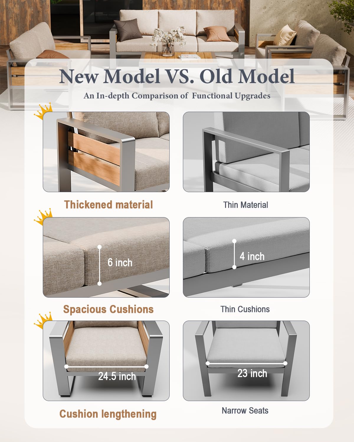3-Seat All-Weather Aluminum Ou - Outdoor Furniture Grey 评论和价格