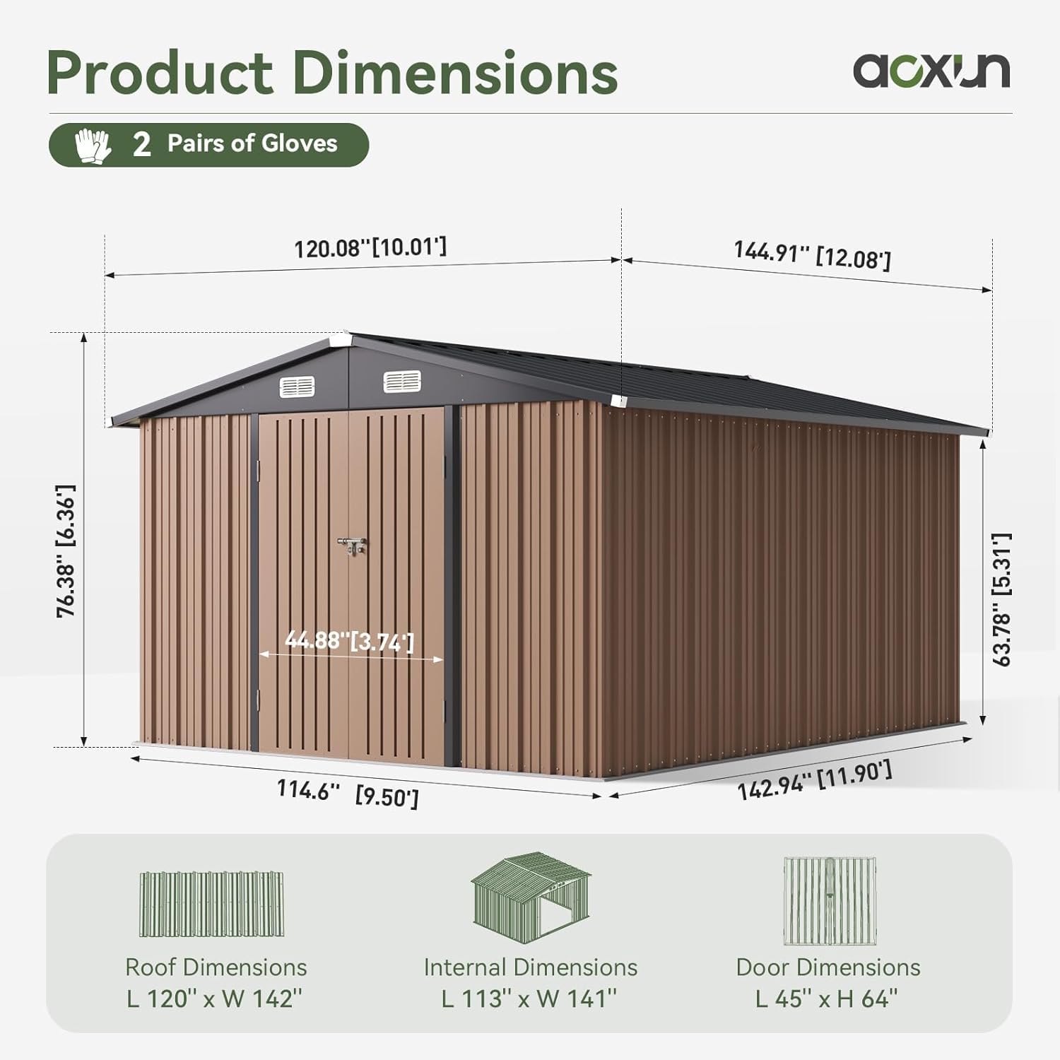 10 x 12FT Outdoor Storage Shed - Outdoor Furniture With Storage 评论和价格