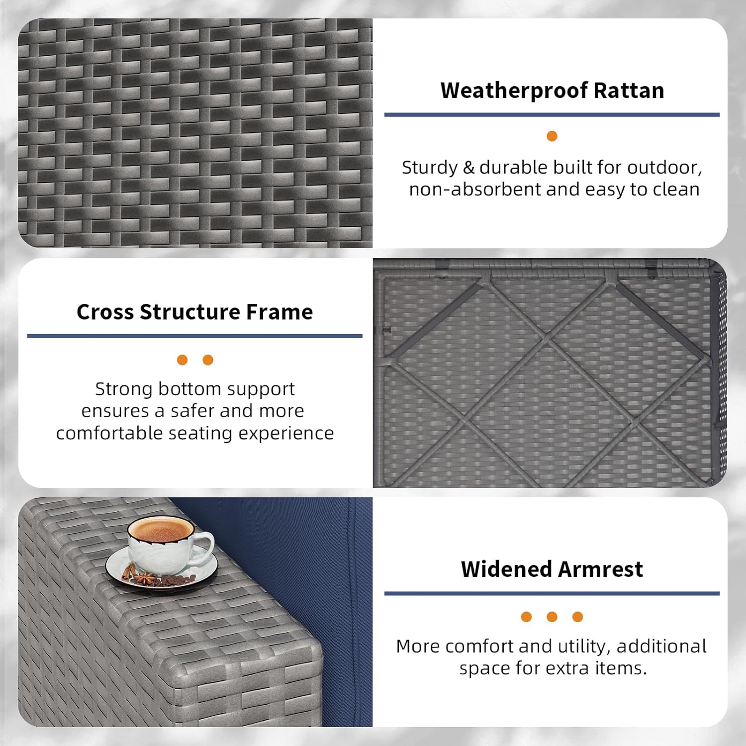7-Piece Outdoor Patio Furnitur - Outdoor Furniture Grey 评论和价格