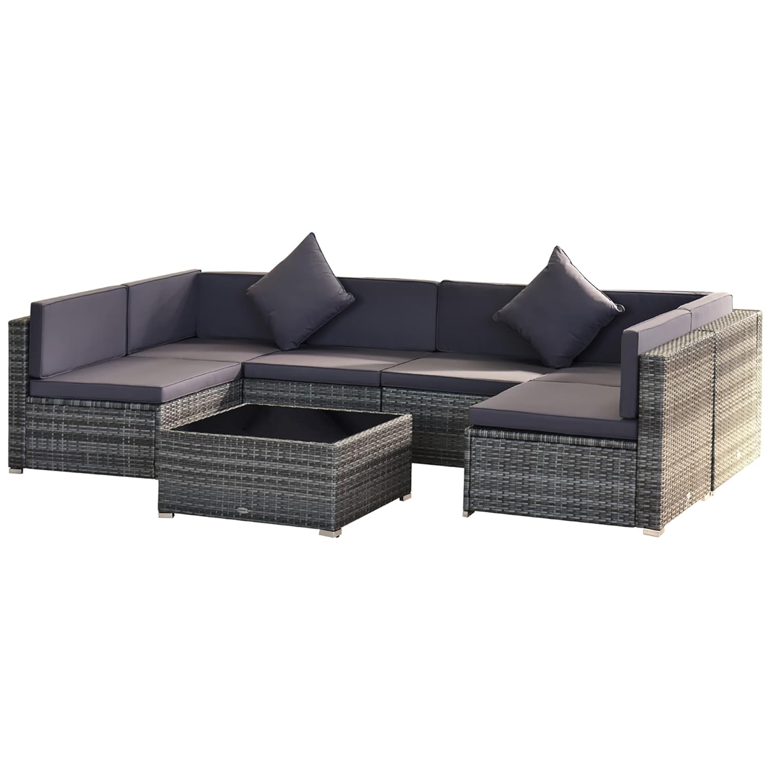 7pc PE Rattan Sectional Sofa A - Outdoor Furniture Grey 评论和价格