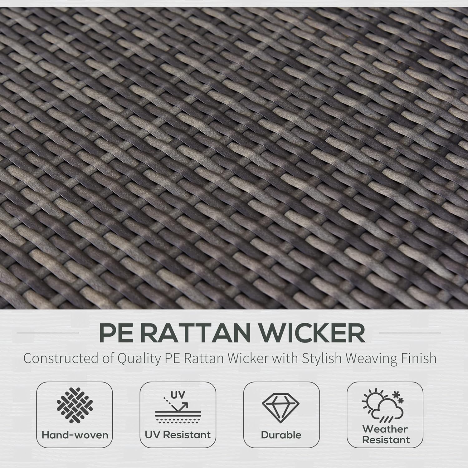 7pc PE Rattan Sectional Sofa A - Outdoor Furniture Grey 评论和价格