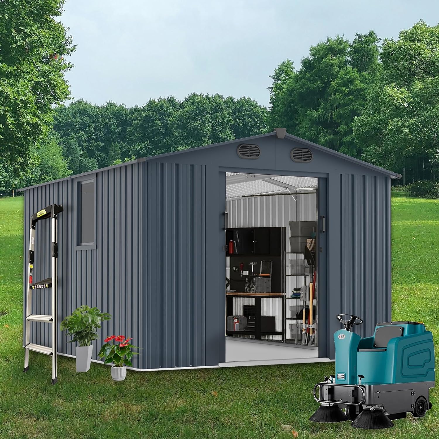 Outdoor Storage Shed 8x10 FT w - Outdoor Furniture With Storage 评论和价格