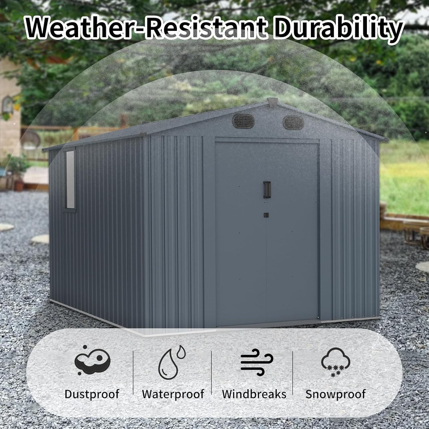 Outdoor Storage Shed 8x10 FT w - Outdoor Furniture With Storage 评论和价格
