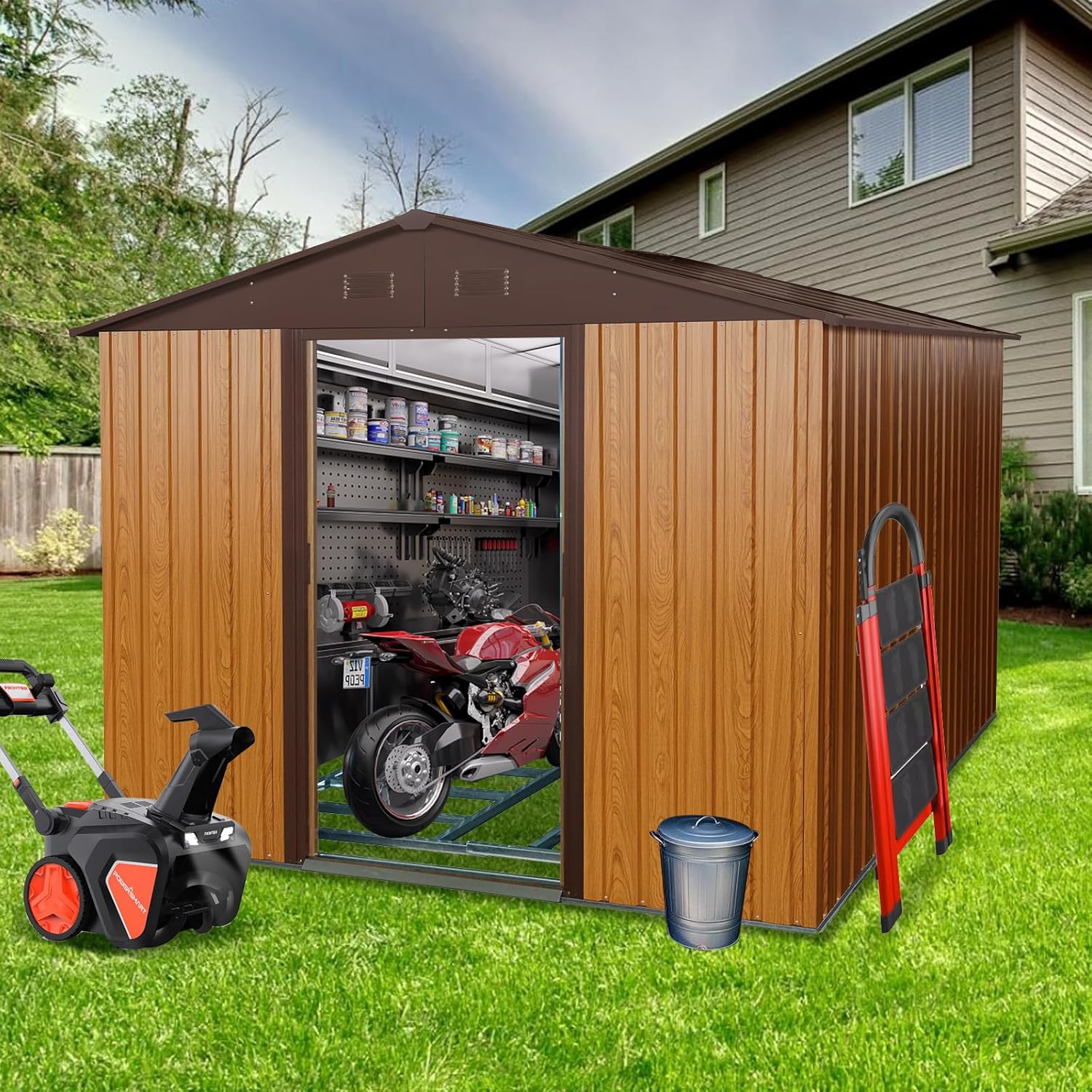 8x10 FT Outdoor Storage Shed,  - Outdoor Furniture With Storage 评论和价格