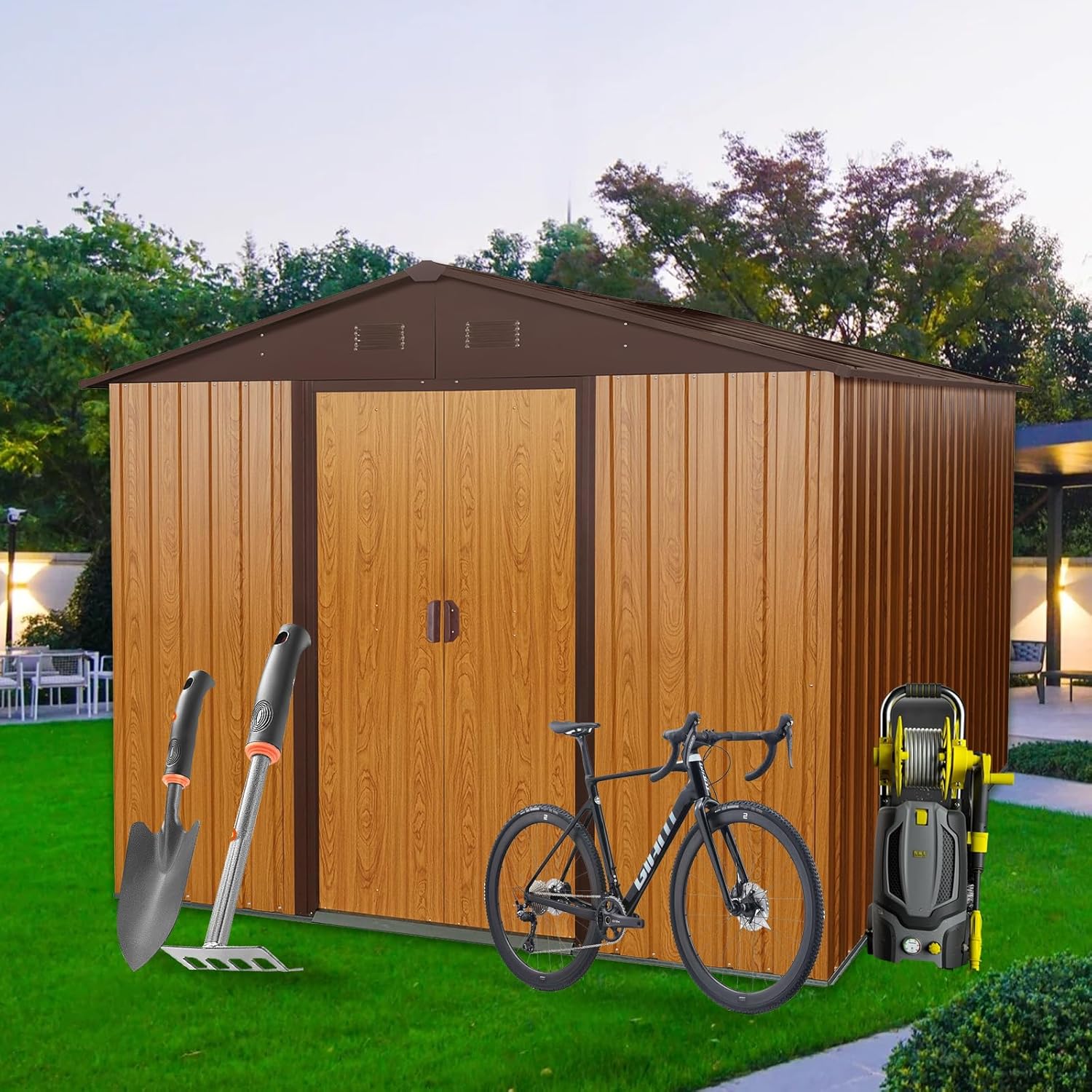 8x10 FT Outdoor Storage Shed,  - Outdoor Furniture With Storage 评论和价格