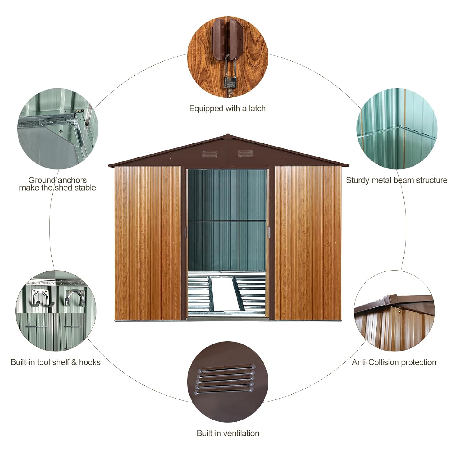 8x10 FT Outdoor Storage Shed,  - Outdoor Furniture With Storage 评论和价格