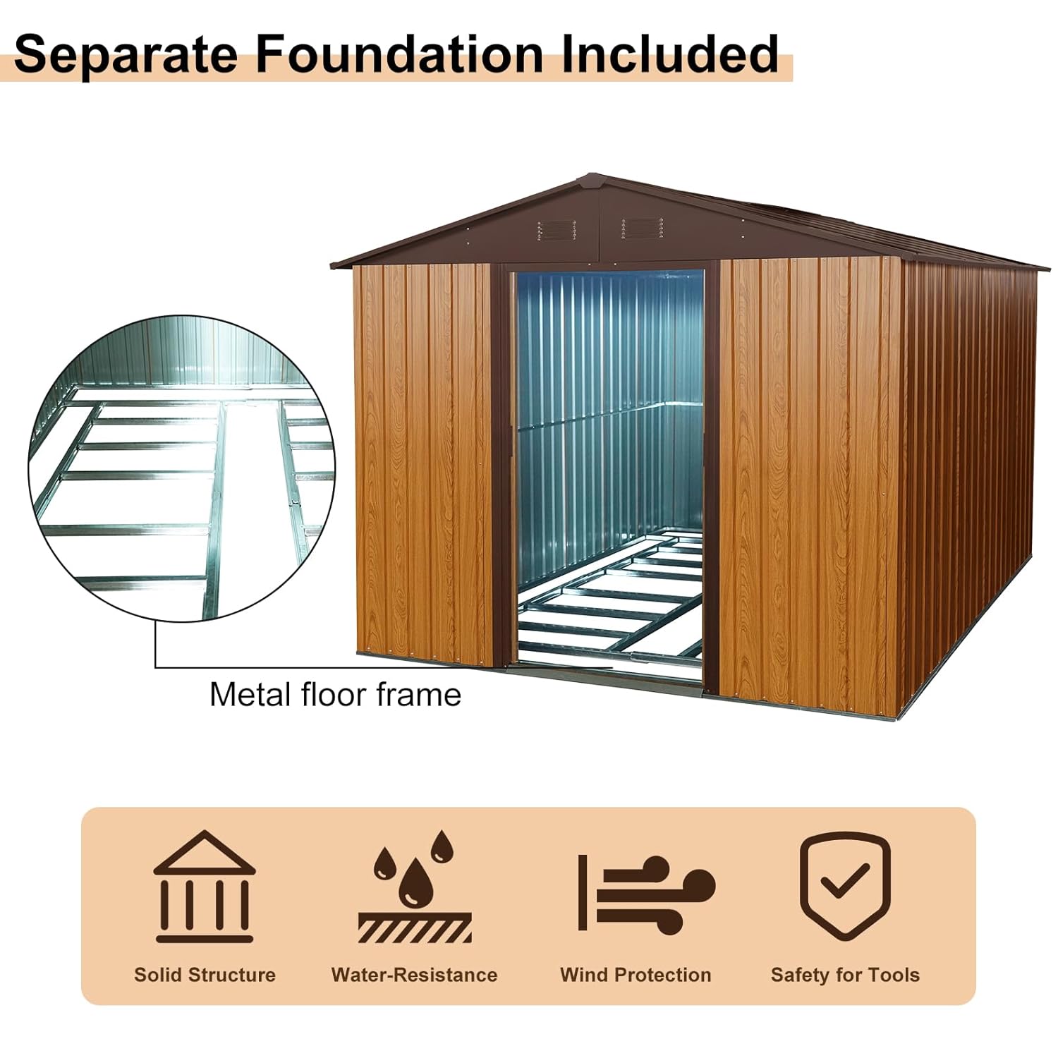 8x10 FT Outdoor Storage Shed,  - Outdoor Furniture With Storage 评论和价格