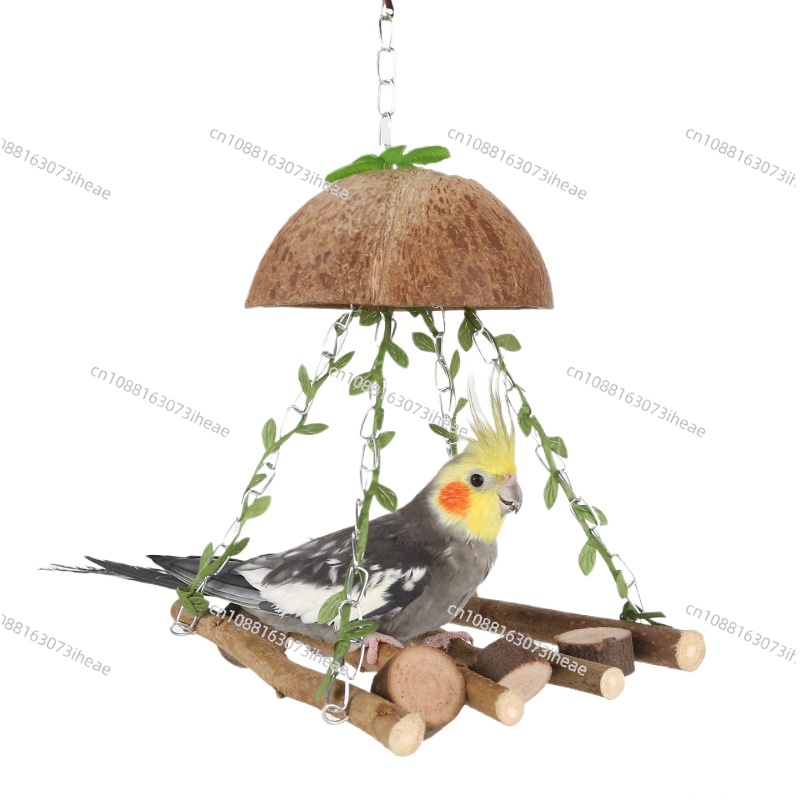 Coconut Bird Nest Parrot Swing - Hammock With Stand 评论和价格