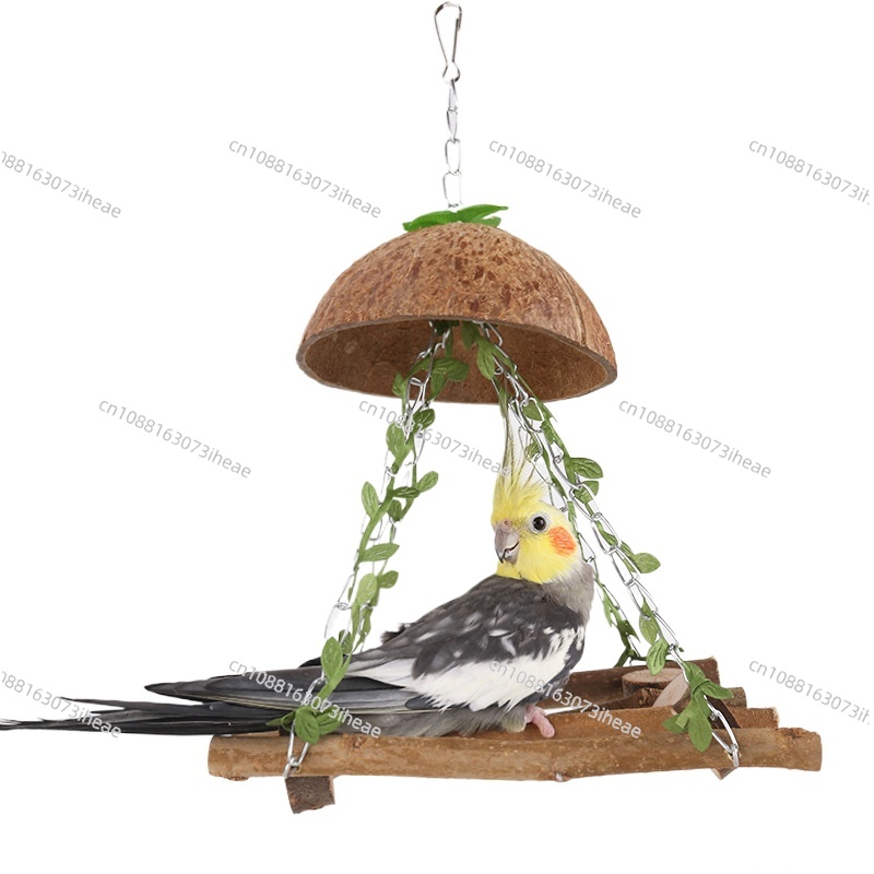 Coconut Bird Nest Parrot Swing - Hammock With Stand 评论和价格