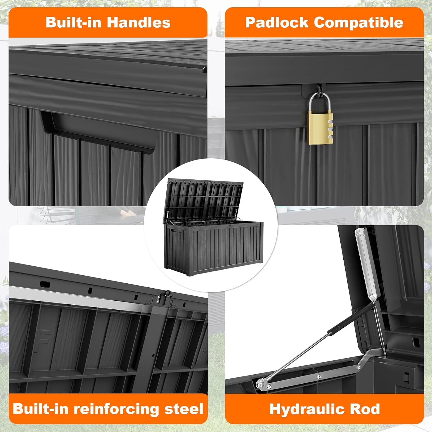 180Gal Lockable Resin Deck Box - Outdoor Furniture With Storage 评论和价格