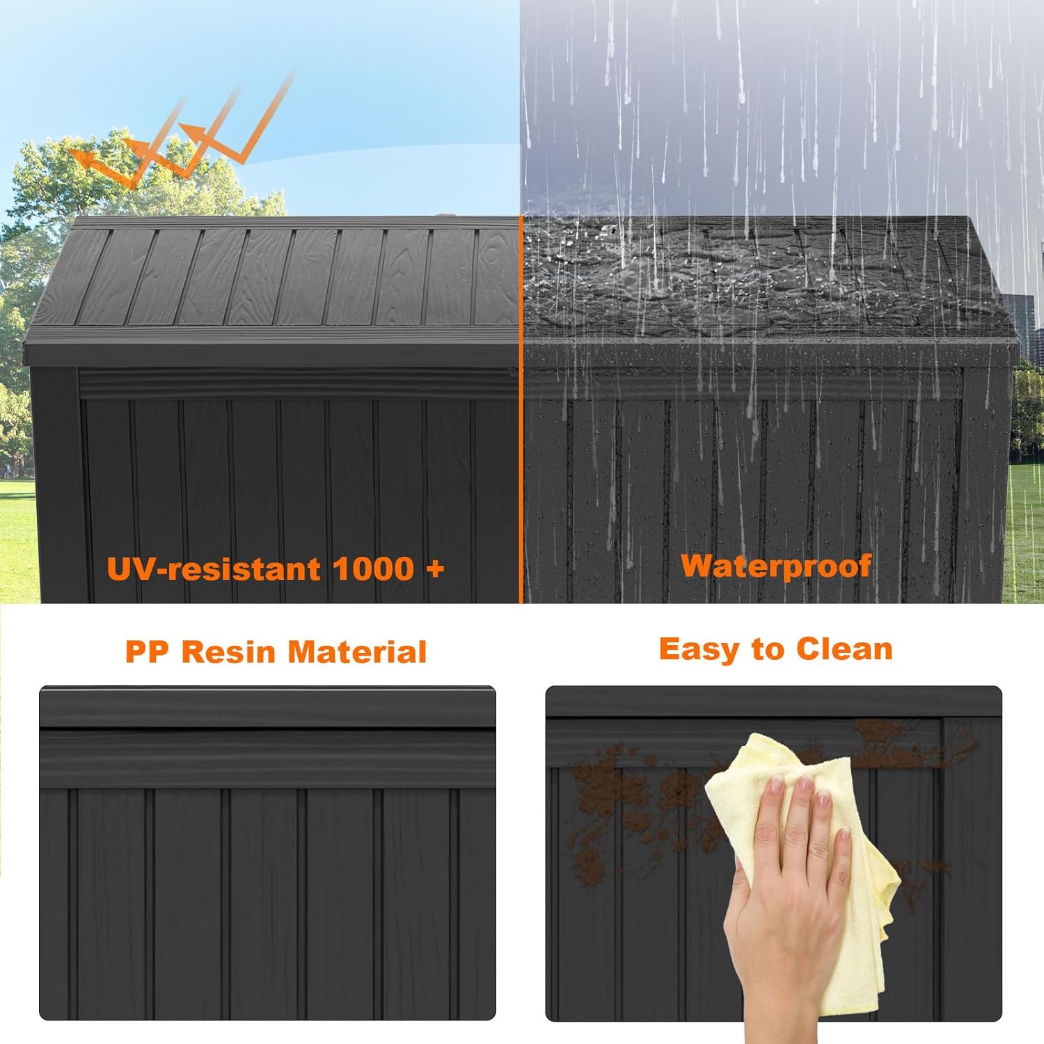 180Gal Lockable Resin Deck Box - Outdoor Furniture With Storage 评论和价格