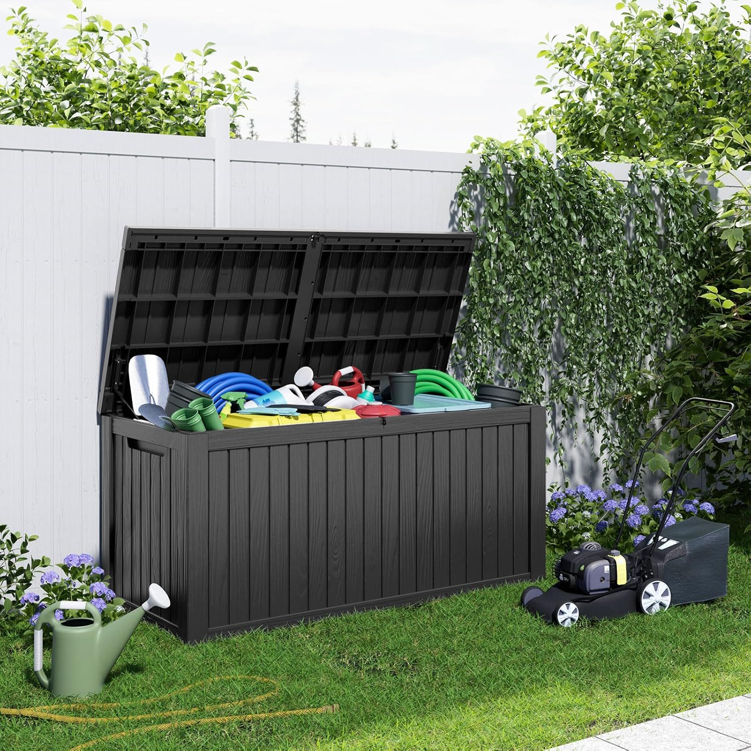 180Gal Lockable Resin Deck Box - Outdoor Furniture With Storage 评论和价格