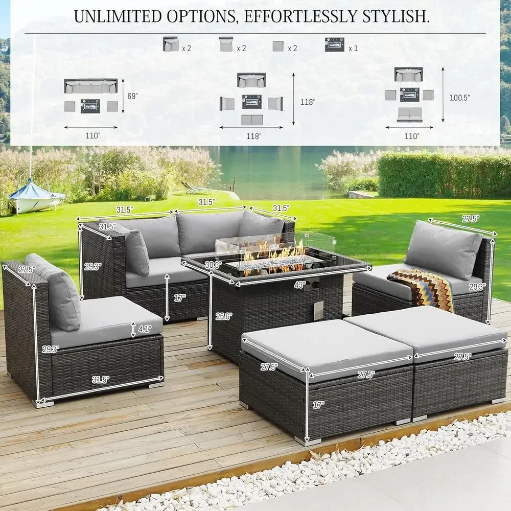 6-Person Weather-Resistant Out - Outdoor Furniture Grey 评论和价格