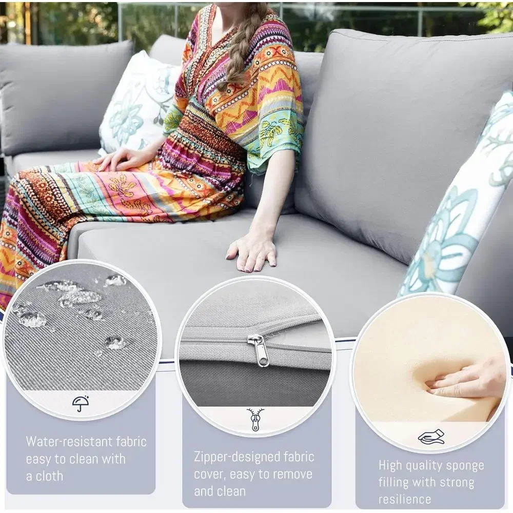 6-Person Weather-Resistant Out - Outdoor Furniture Grey 评论和价格